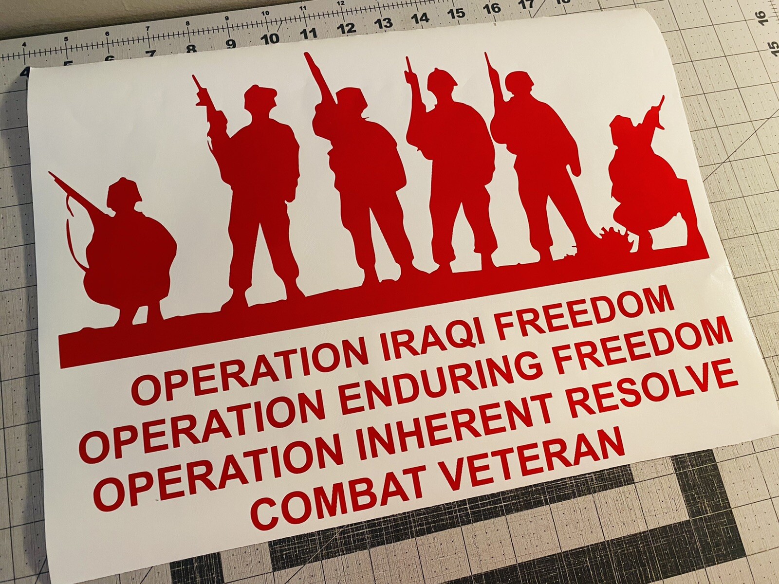 Vinyl Decal for Window – Soldier Silhouettes (Military), Various Colors & Sizes