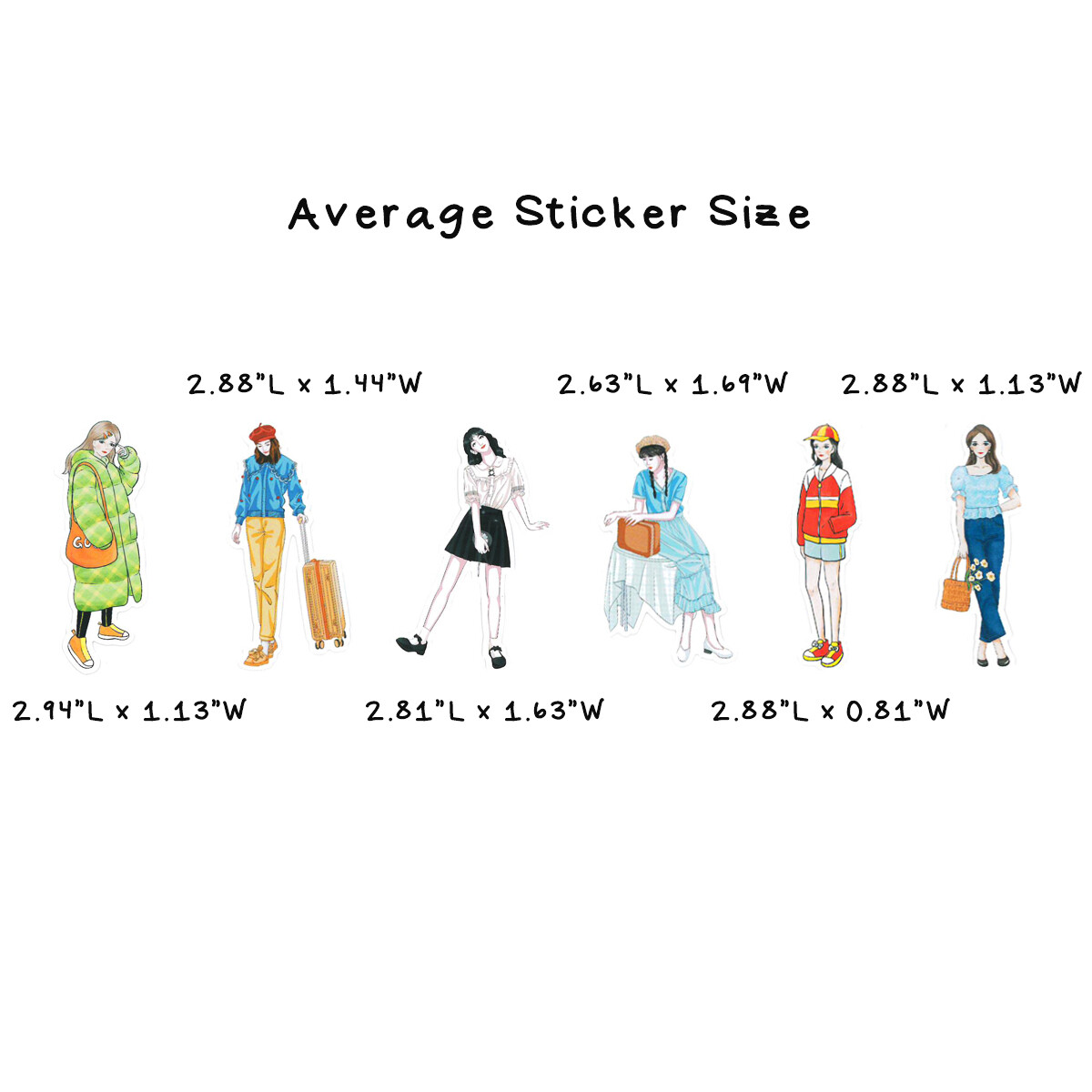 Wrapables Fashion Women People Vinyl Stickers for Scrapbooking, Journaling
