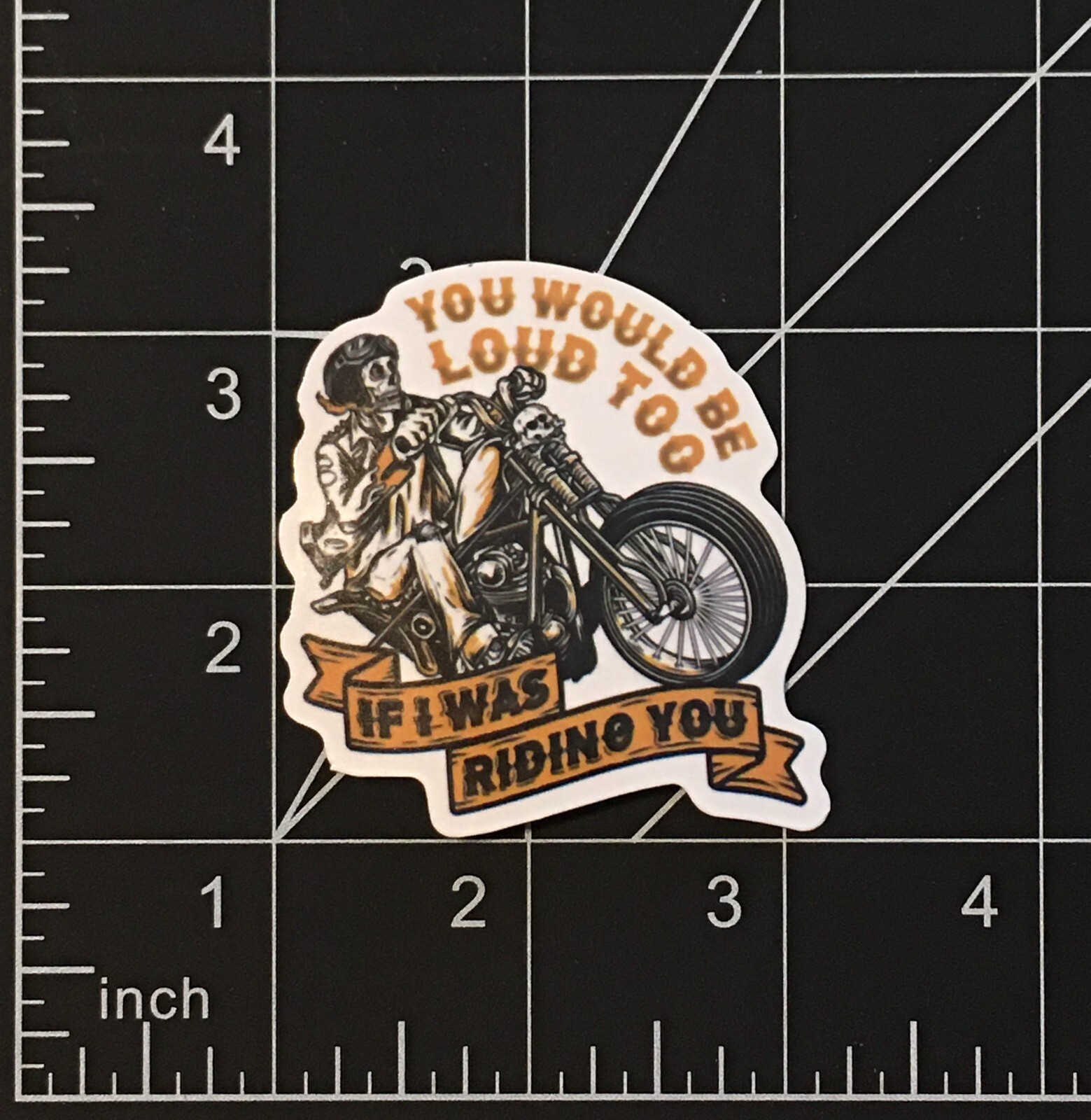 Skeleton Motorcycle – Vinyl Sticker You Would Be Loud Too If I Was Riding You