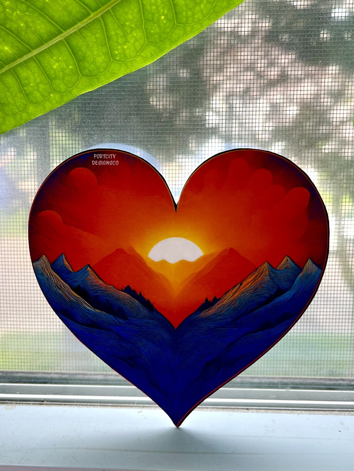 Smoky Mountains Sunrise Heart Custom Premium Vinyl Decal – Great Gift!