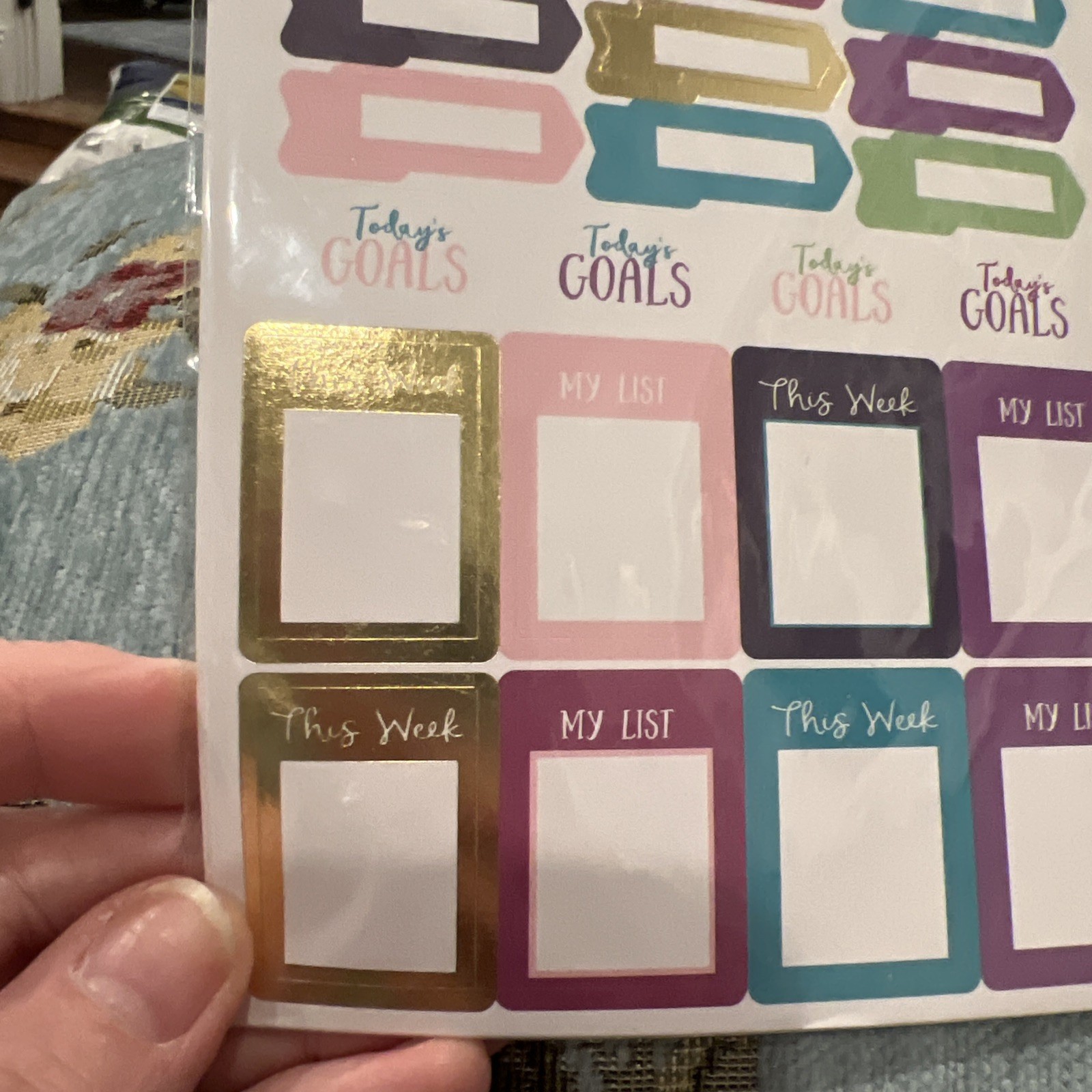 Pen and Gear Stickers 4 Sheets Todays Goals Weekly Planner Shopping To Do Lists