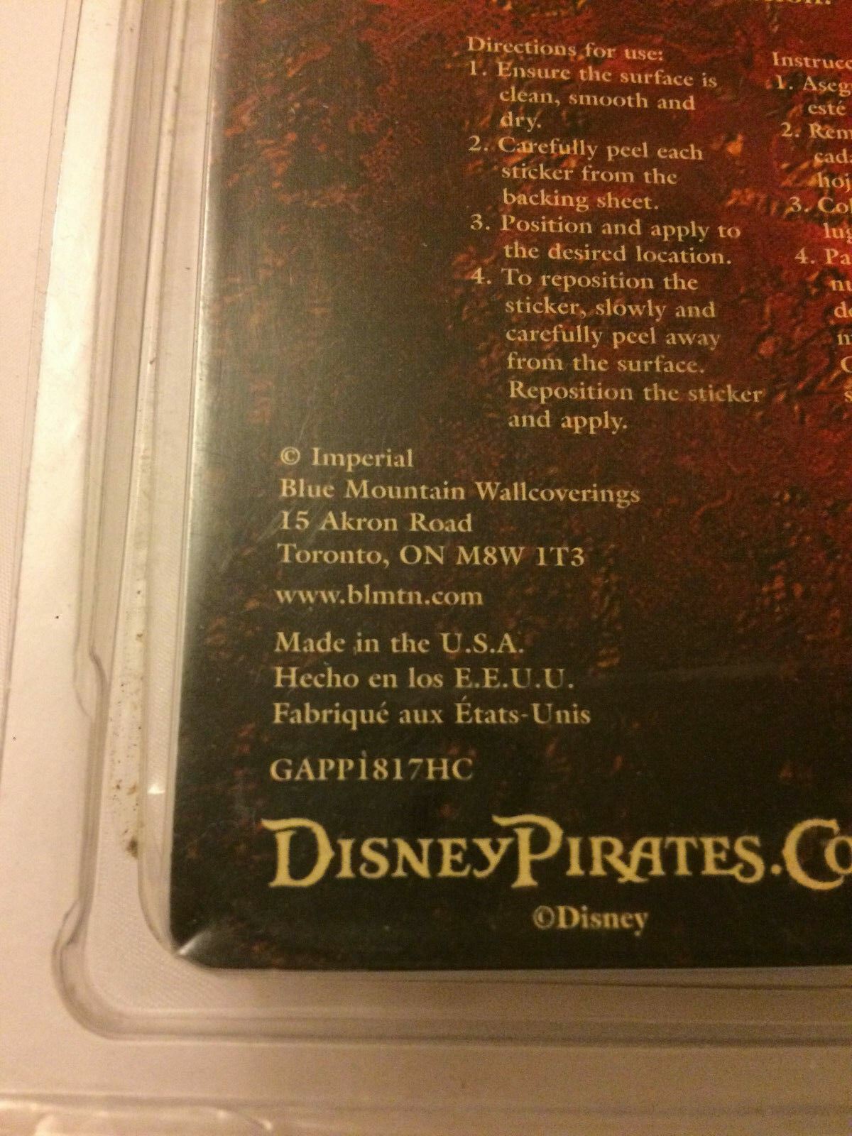New PIRATES OF THE CARIBBEAN 12 SELF STICK WALL APPLIQUES DECALS "AT WORLDS END"