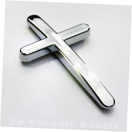 Car Chrome Decals Jesus Christian Cross car auto Bike 3D Chrome Emblem Decal