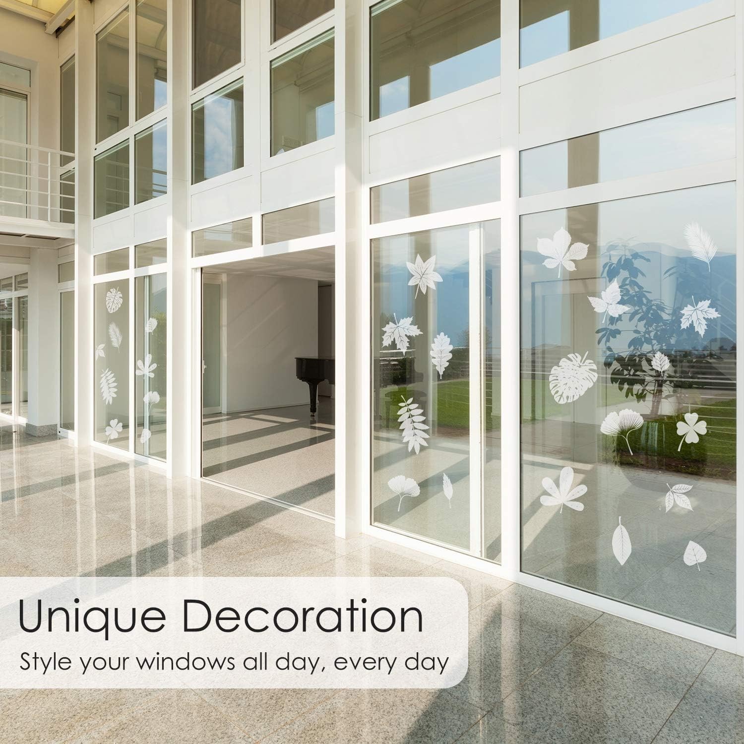 Reflective and Attractive Leaf Window Stickers – 32 Count Bird Safety