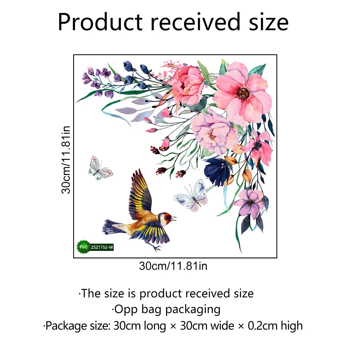 1Pcs Plant Flower Decorative Sticker Easy Use PVC Toilet Fridge Sticker Art Déco