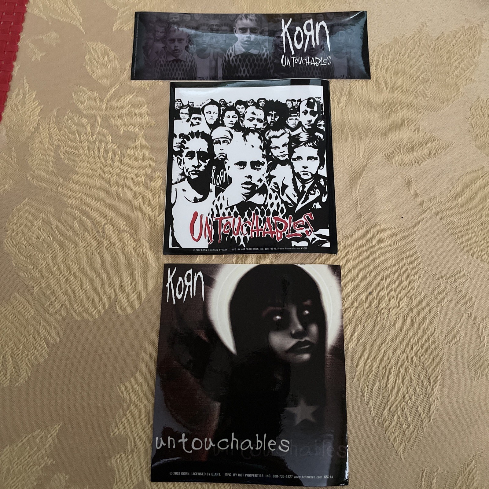 NEW Lot Of 3 KORN “UNTOUCHABLES” STICKERS 2002 VINTAGE OOP RARE COLLECTIBLE