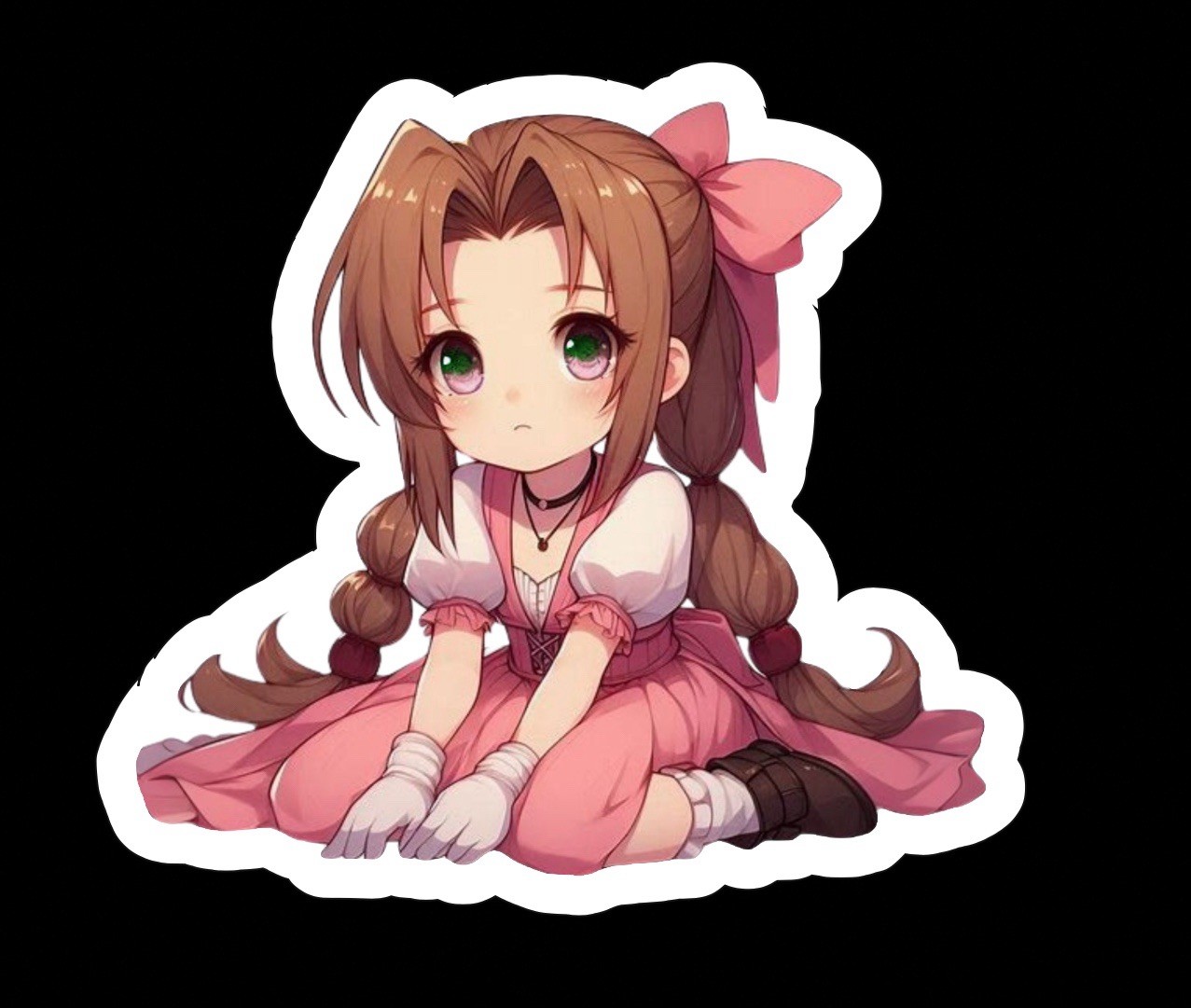 Aerith Gainsborough, Final Fantasy 7, FF7, Glossy Vinyl sticker, Decal