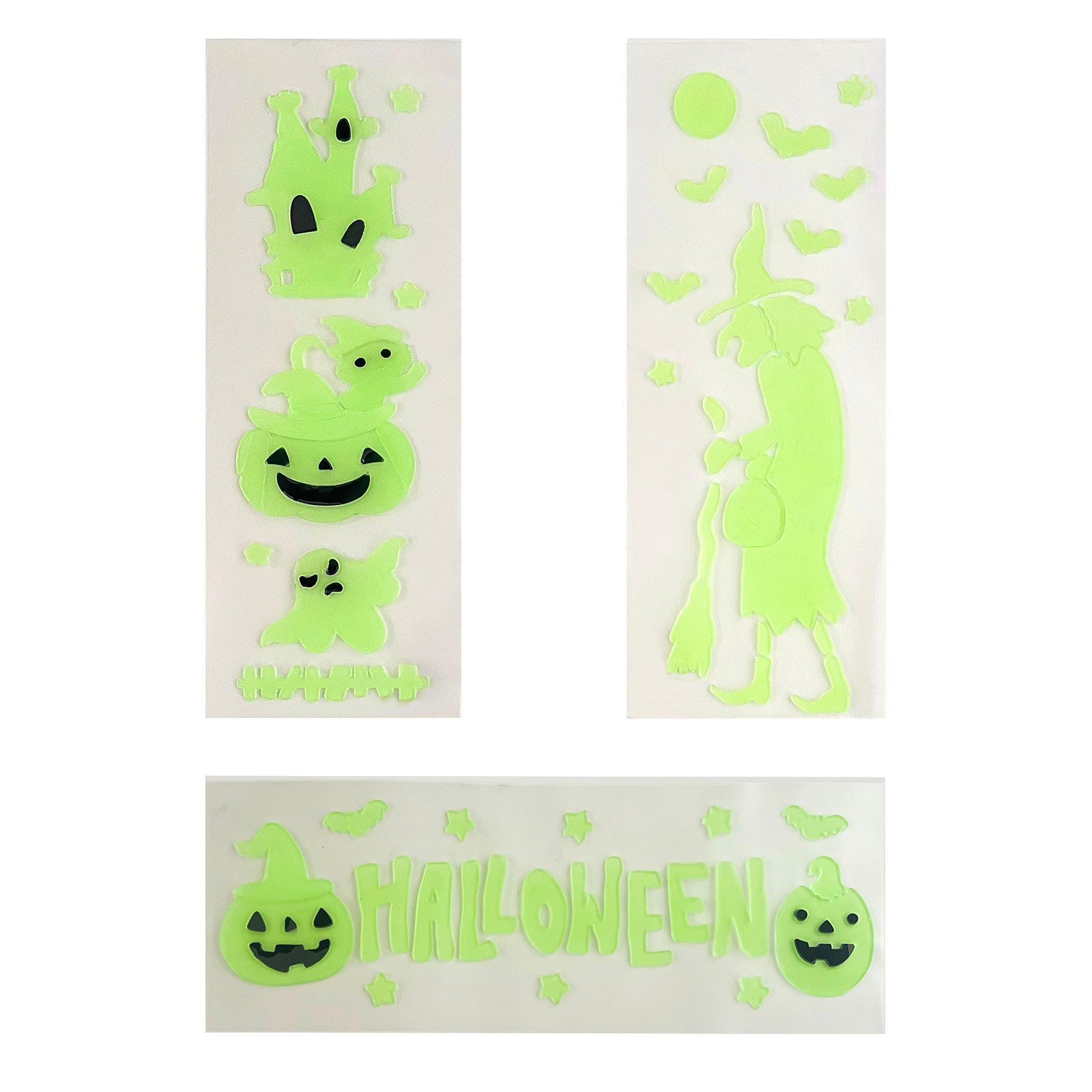 Halloween Luminous Window Gel Clings – 3Pck Stickers for Home Decor