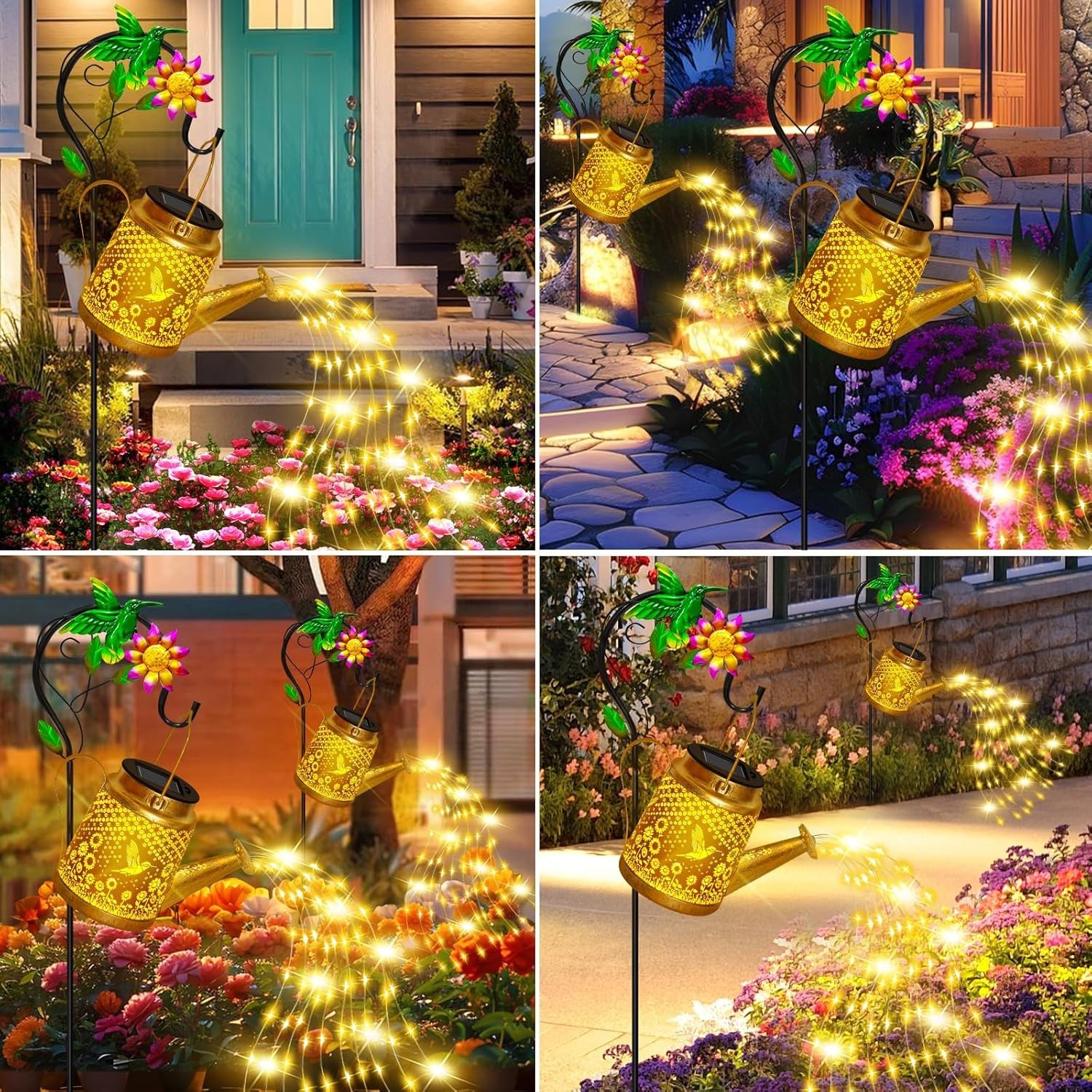 Christma Gifts Hummingbird Solar Lanterns Garden Decor, Outdoor Waterproof Water