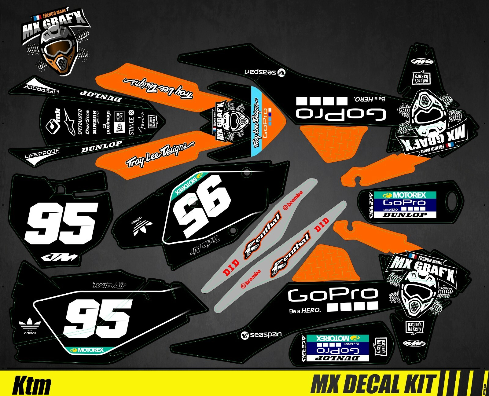 Motorcycle Decal Kit For KTM SX / SX-F – GoPro Black Edition MX