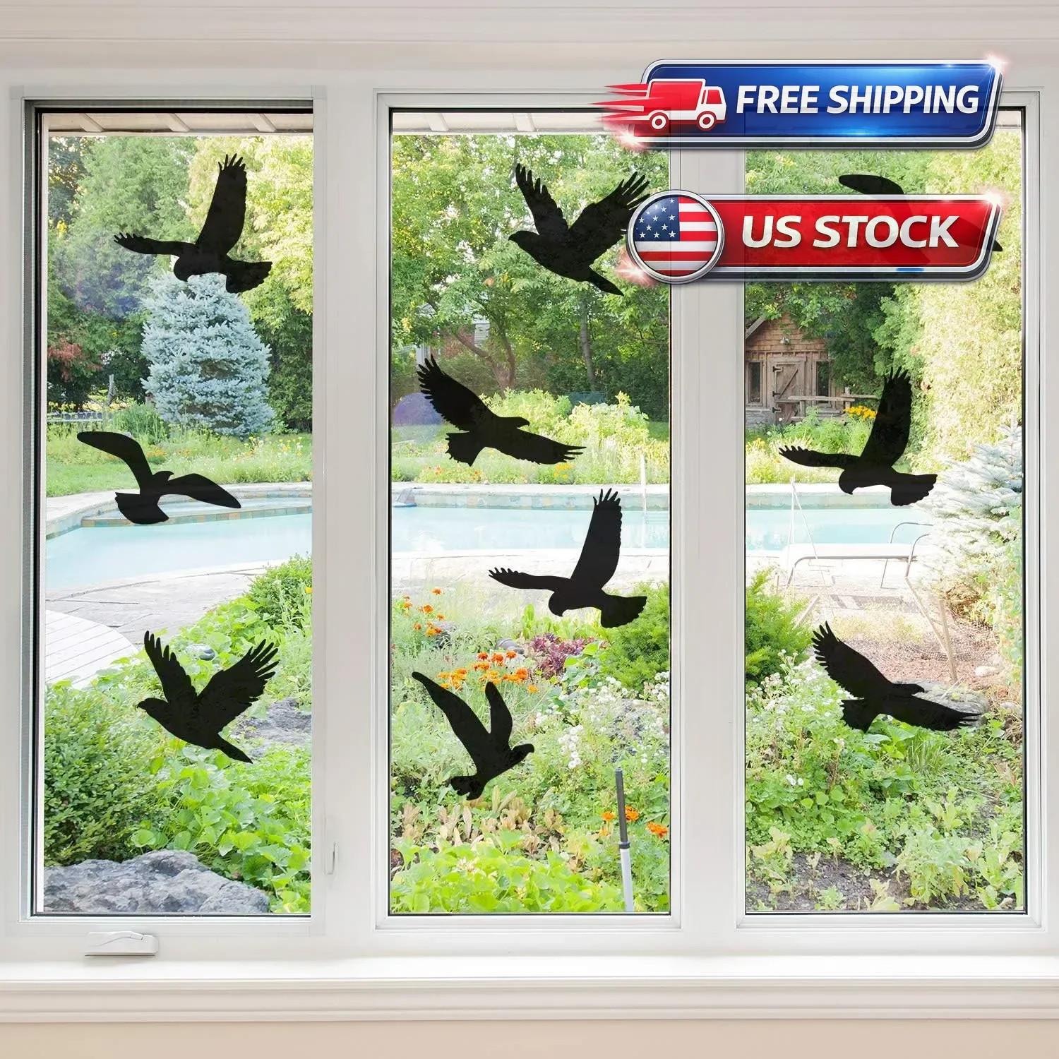 Window Decals for Bird Strikes,20 Pieces Large Leaf Shape anti Collision Window