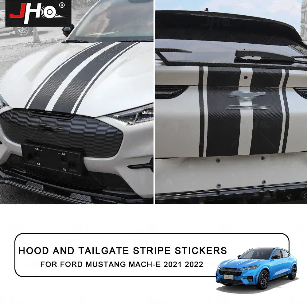 Aftermarket Ford Mustang Mach-E Hood & Body Stripe Decal Kit – 3D Carbon Fiber V