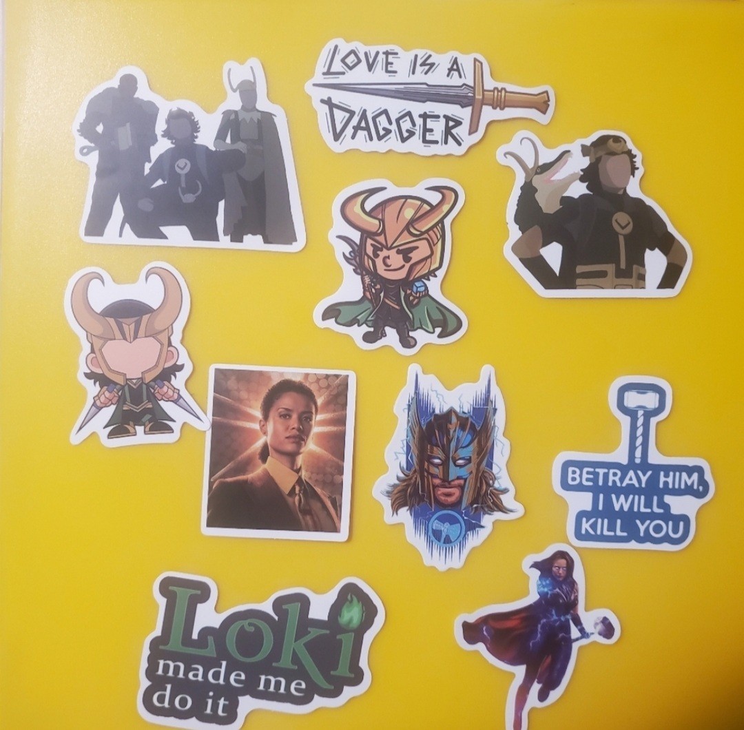 Vinyl Marvel Themed Stickers ! Thor Jane Loki Superheroes