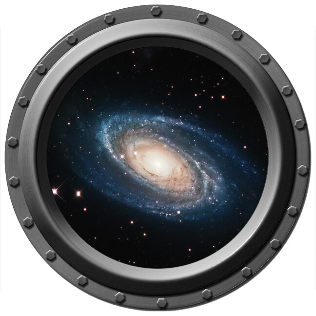 Spiral Galaxy Porthole – Wall or Vehicle Decal – Peel and Stick
