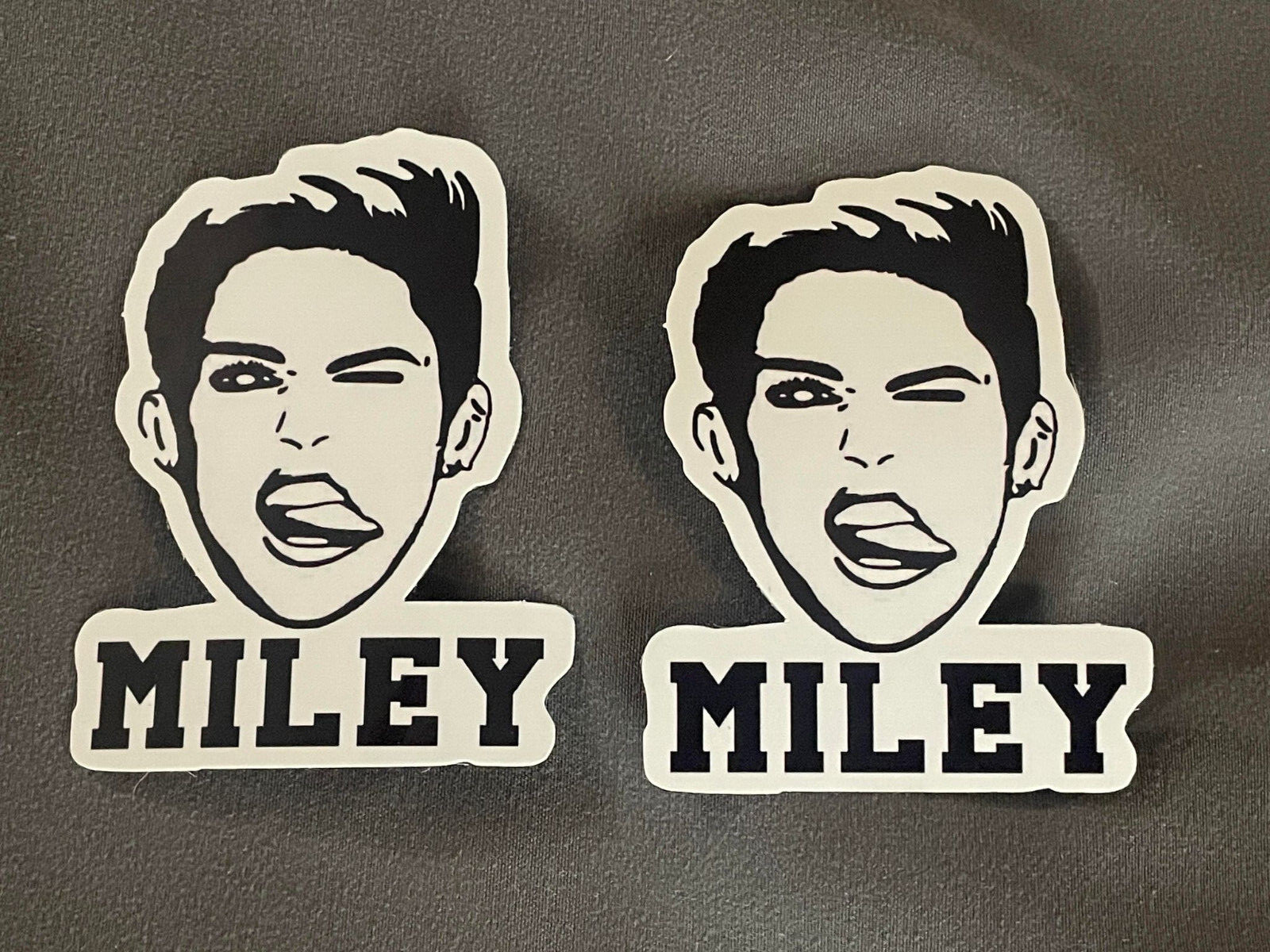 Lot (2) MILEY CYRUS 2" x 2 3/4" Band Logo STICKERS Photo FAST! FREE SHIP!
