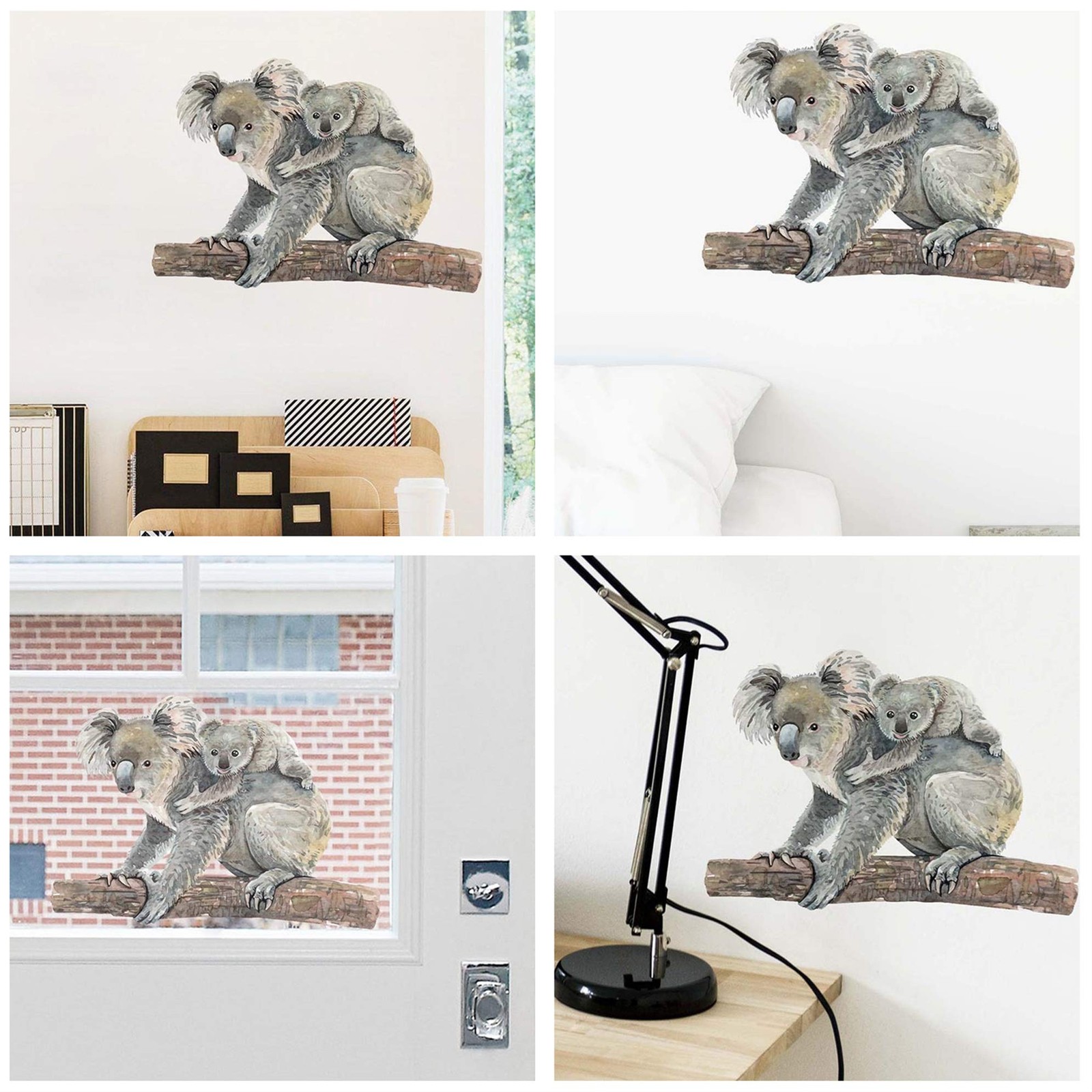 Lifelike Lovely Cute Koala Animal 3D Vinyl Wall Stickers Removable Wall Decal…