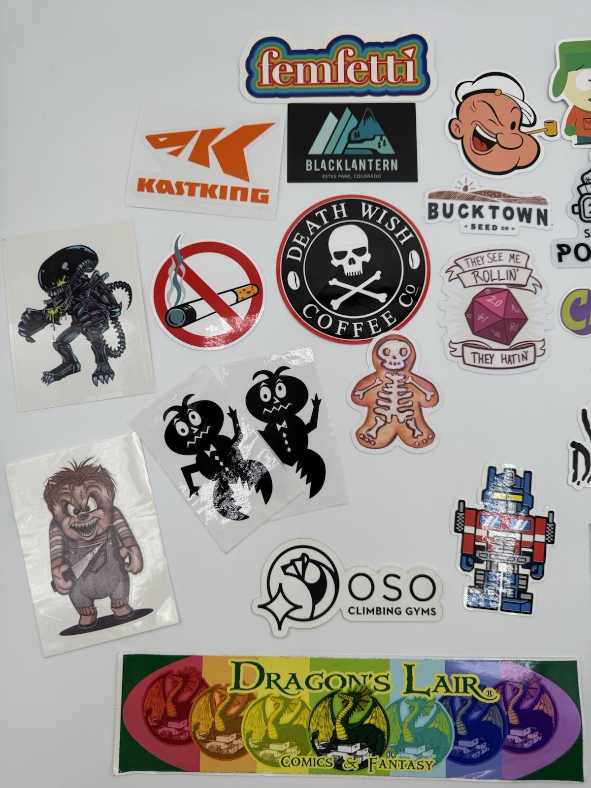 Dragons Lair & Other Random Stickers Decals For Tumblers Laptop Lot Of 24
