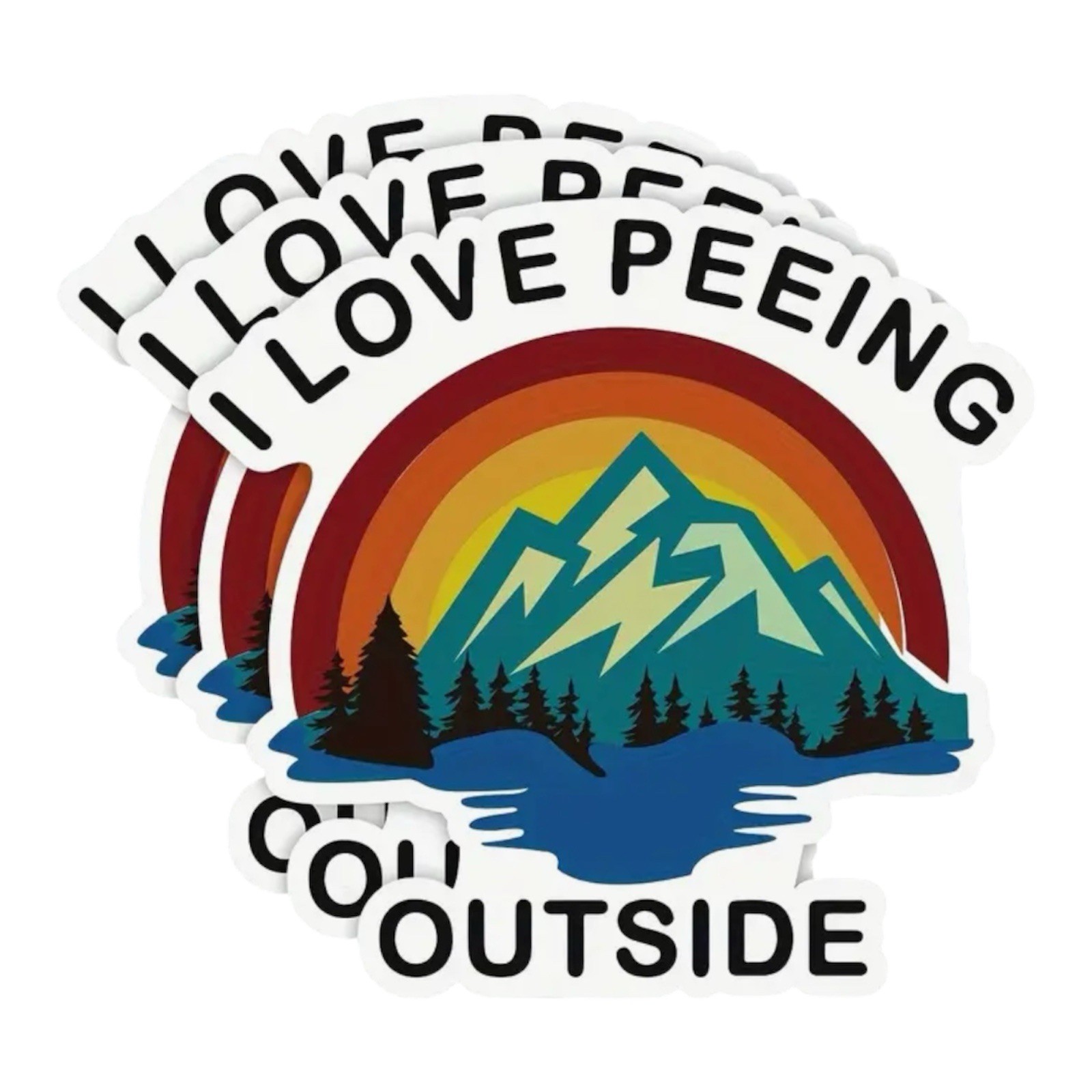 I Love Peeing Outside Mountains Camping RV Car Laptop 3” VINYL DECAL STICKER