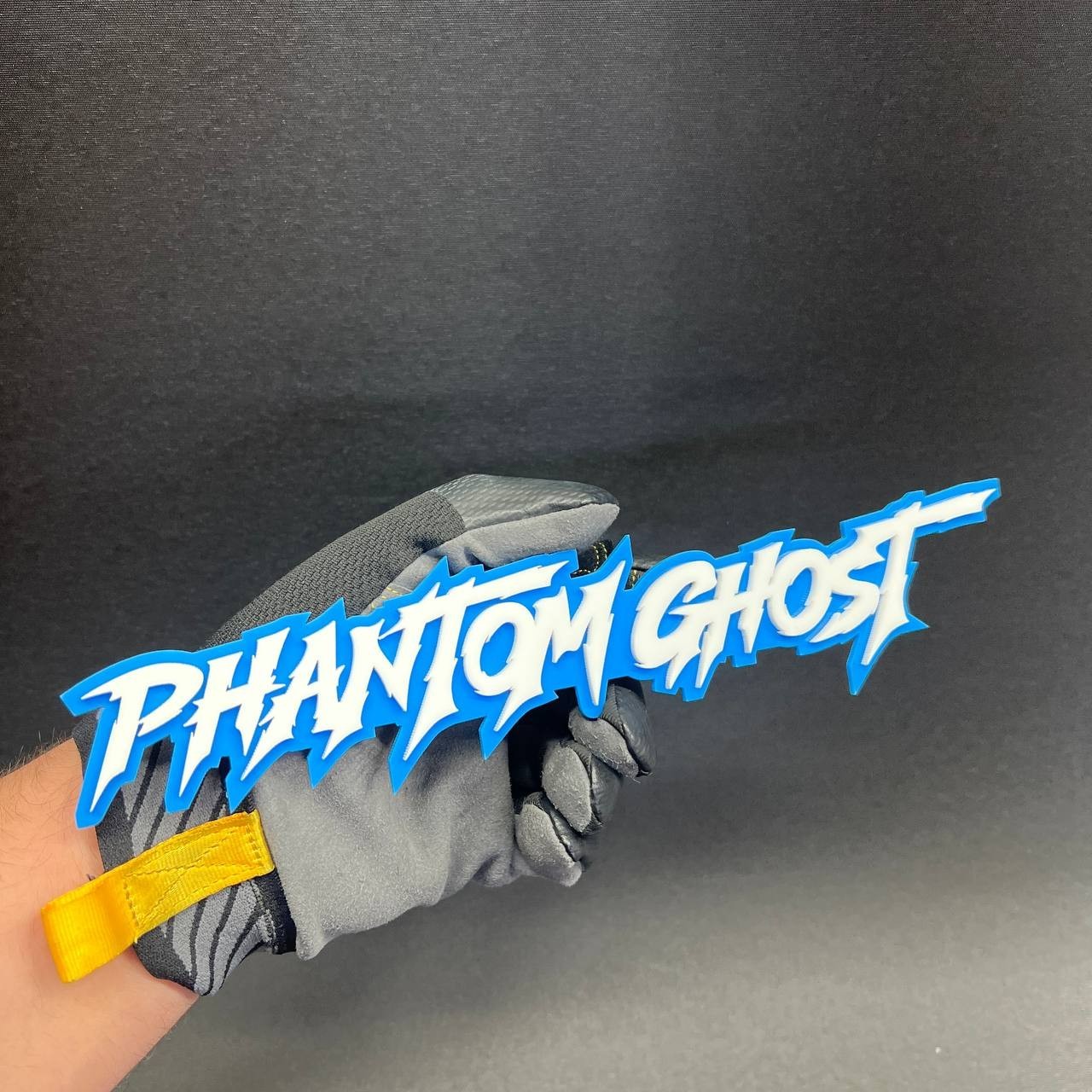 1x Phantom Ghost Custom Text 3D Acrylic Car Emblem Badge Multicolor Laser Cut