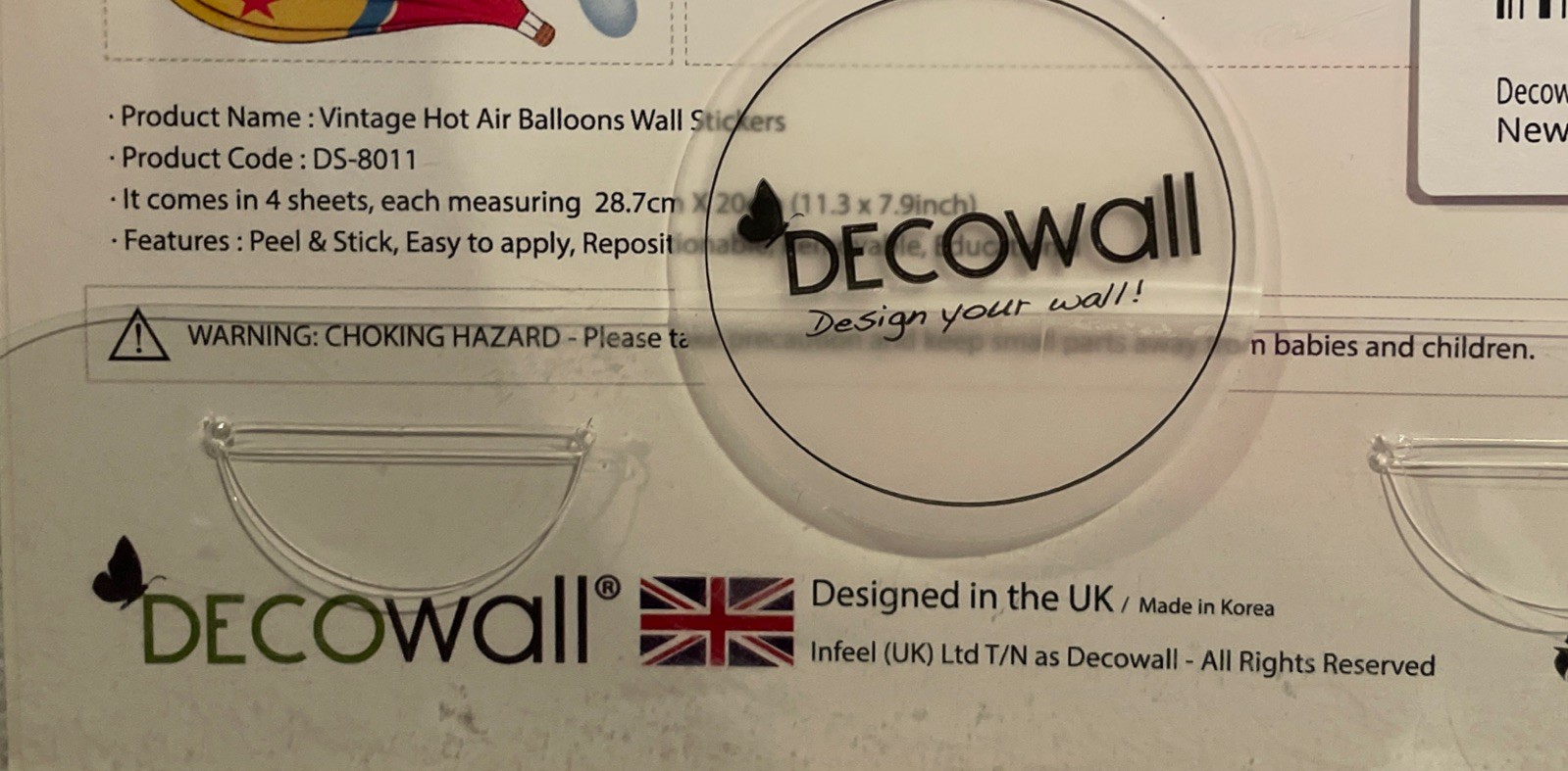 New Decowall Vintage Hot Air Balloons Wall Stickers – 12 Peel And Stick Decals
