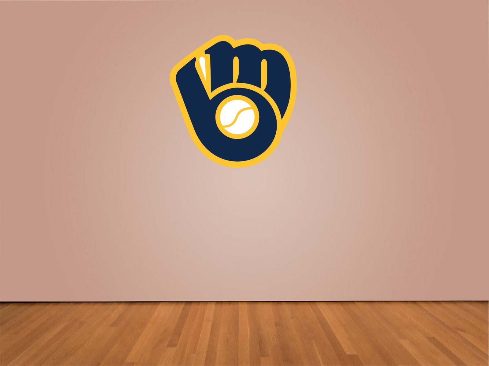 Milwaukee Brewers Glove Indoor Wall Vinyl Decal Sticker 5" – 52"