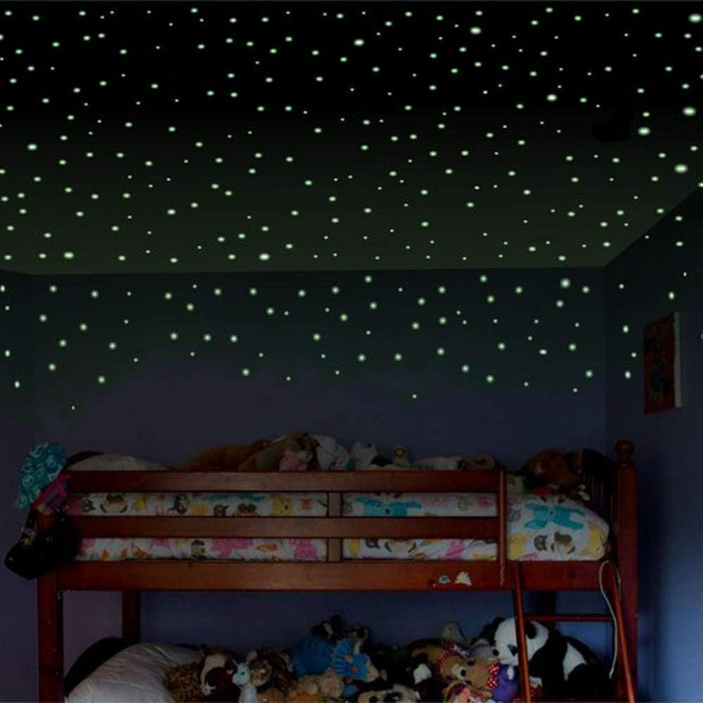 3D Domed Glow in the Dark Dots Wall or Ceiling Stickers, 168 Pcs