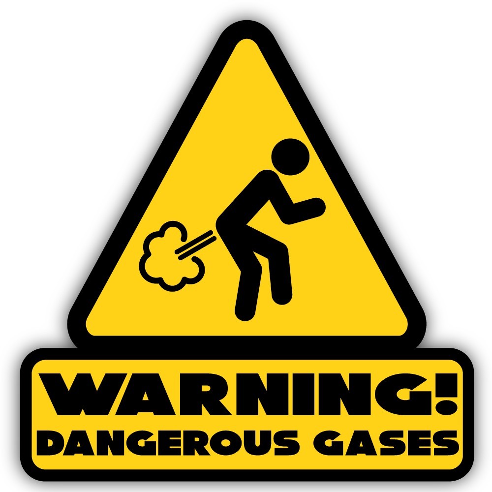 Warning! Dangerous Gases Cut To Shape Vinyl Sticker