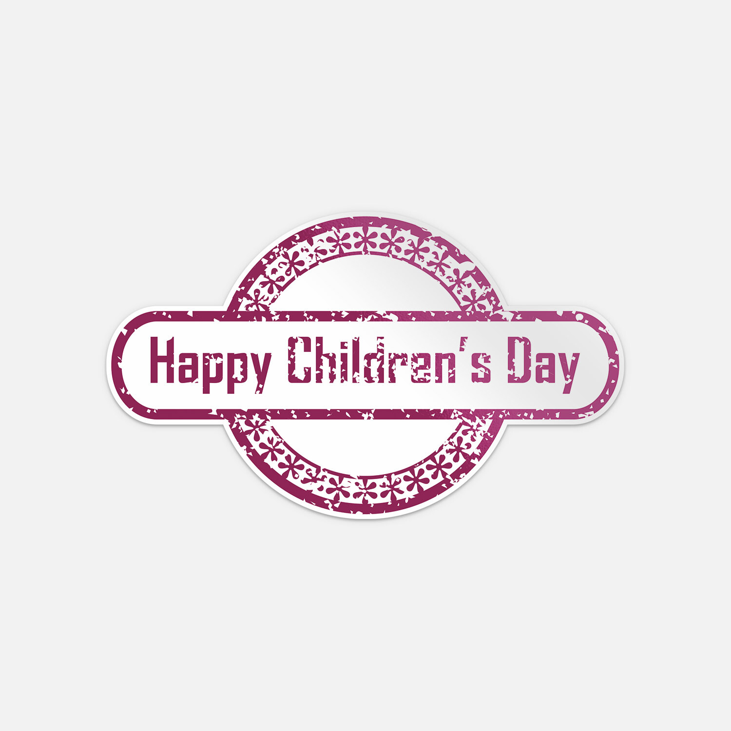 Happy Children's Day Grunge Festival Stamp Vinyl Sticker Decal
