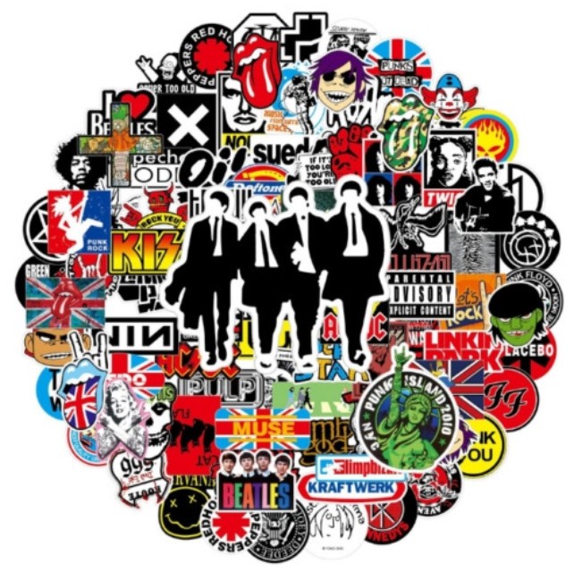 Rock Band Stickers Lot Punk Music Heavy Metal Bands Sticker Decal 100PCS