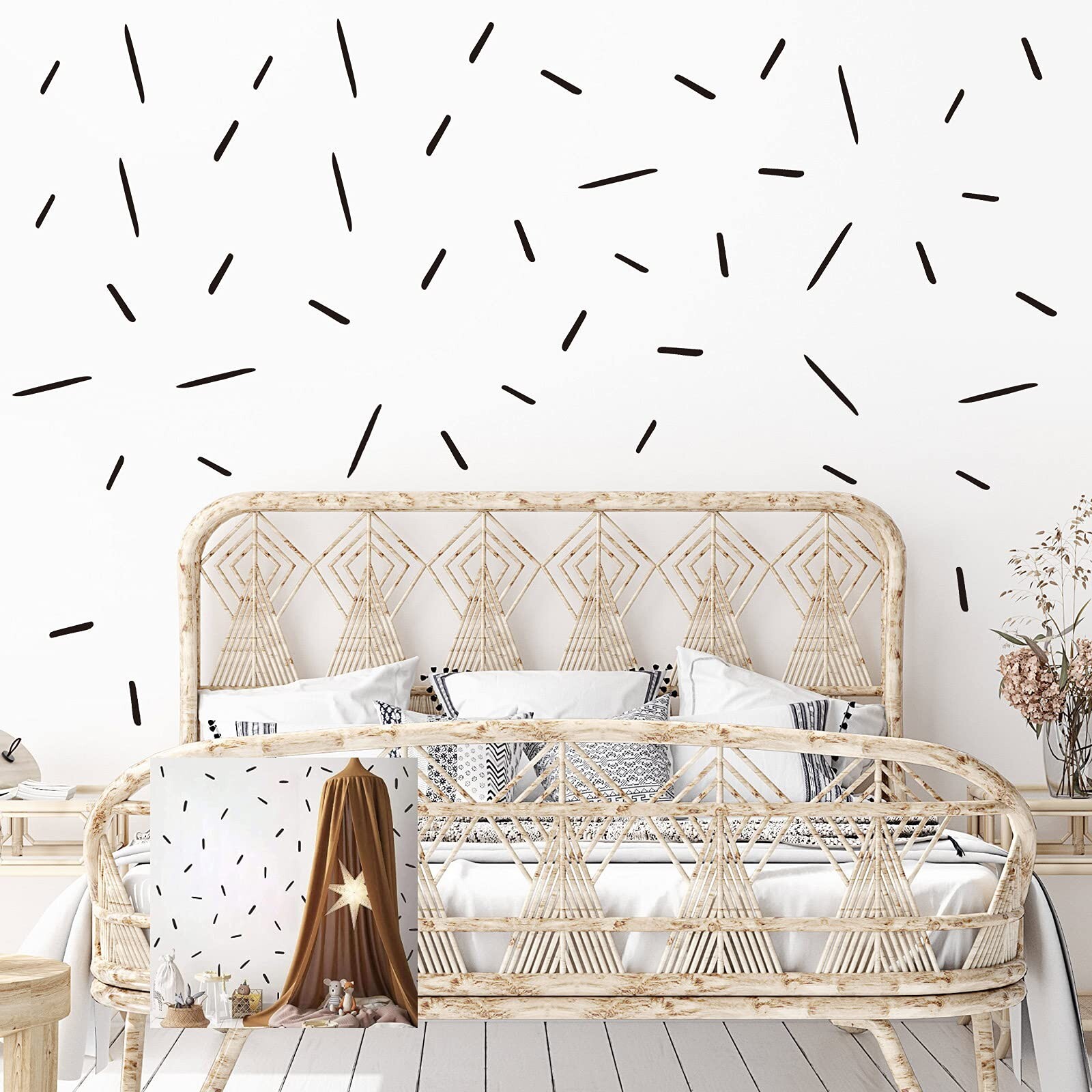 264 Pieces Line Wall Decals Modern Wall Stickers Boho Line Stickers Line Wall…