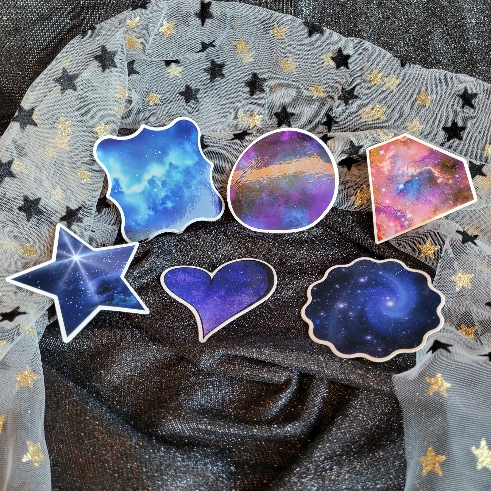 Galaxy Starry Night Sticker Pack Six Stickers Stars Celestial Premium Vinyl