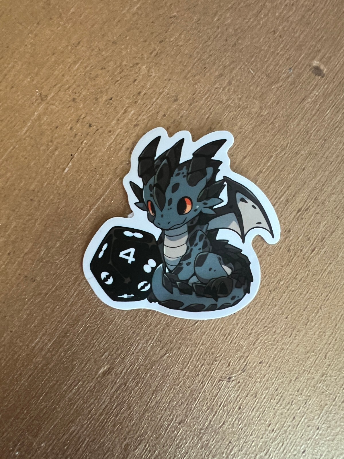 Dungeons and Dragons Black Dragon Cute Baby Die Dice Sticker