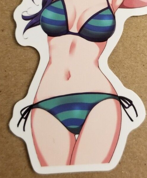 Waifu Sticker Girl Summer Beach Bikini Lingerie Sports Anime Manga Pin Up Pinup