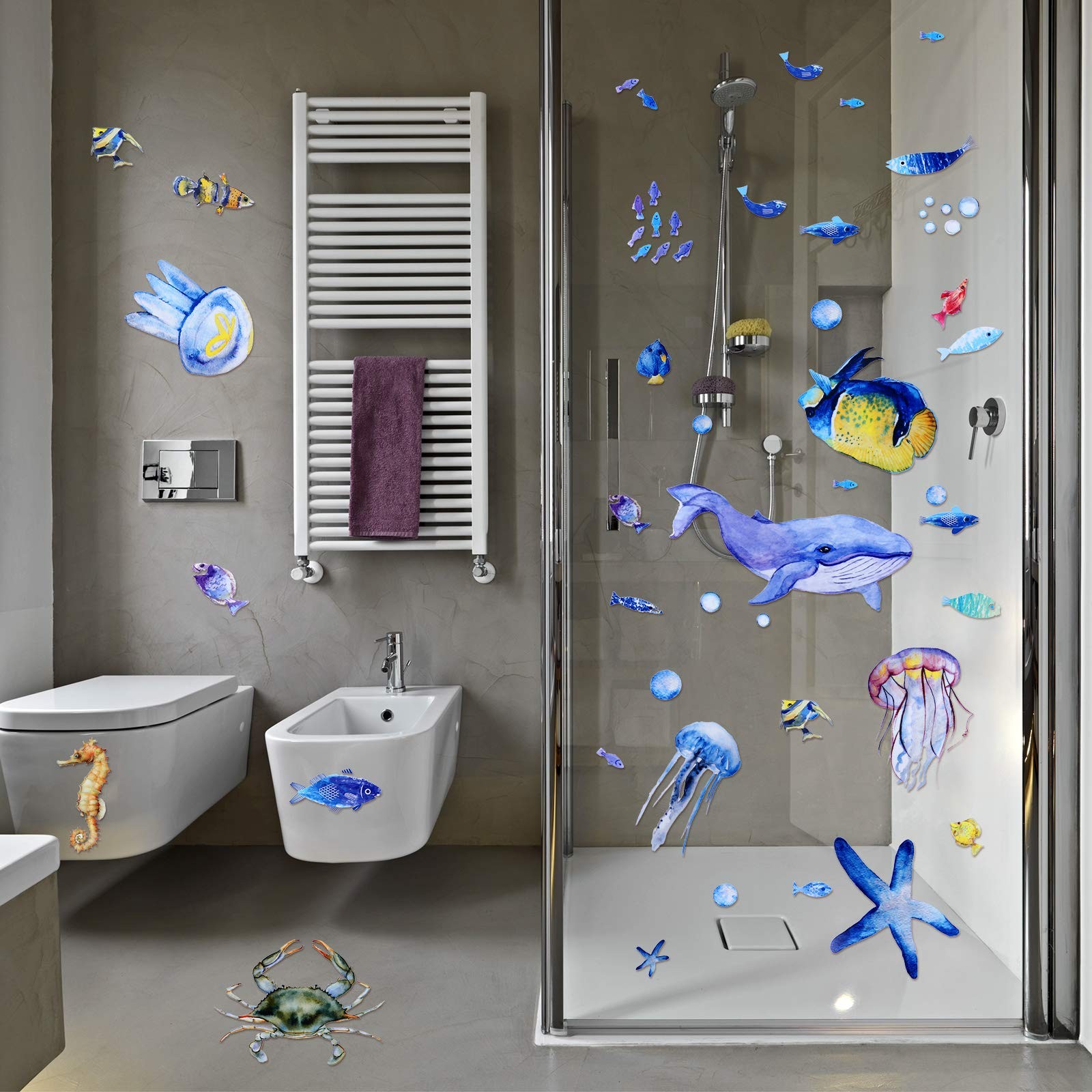 116 Pieces Ocean Wall Decals Under The Sea Fish Wall Nursery Decals Removable…