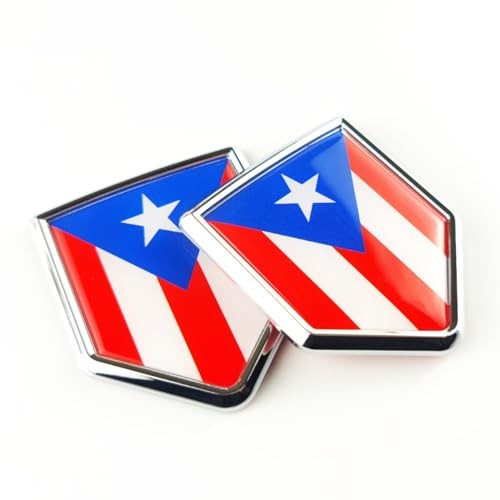 Newperlite Puerto Rico Flag Decal Sticker Car Emblem Puerto Rican Flag Car