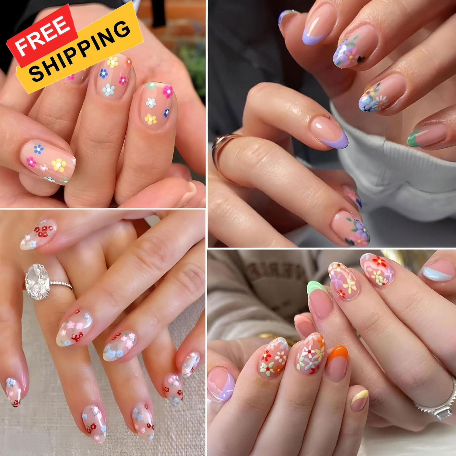 30 Sheets Flower Nail Art Stickers, 3D Self Colorful 30