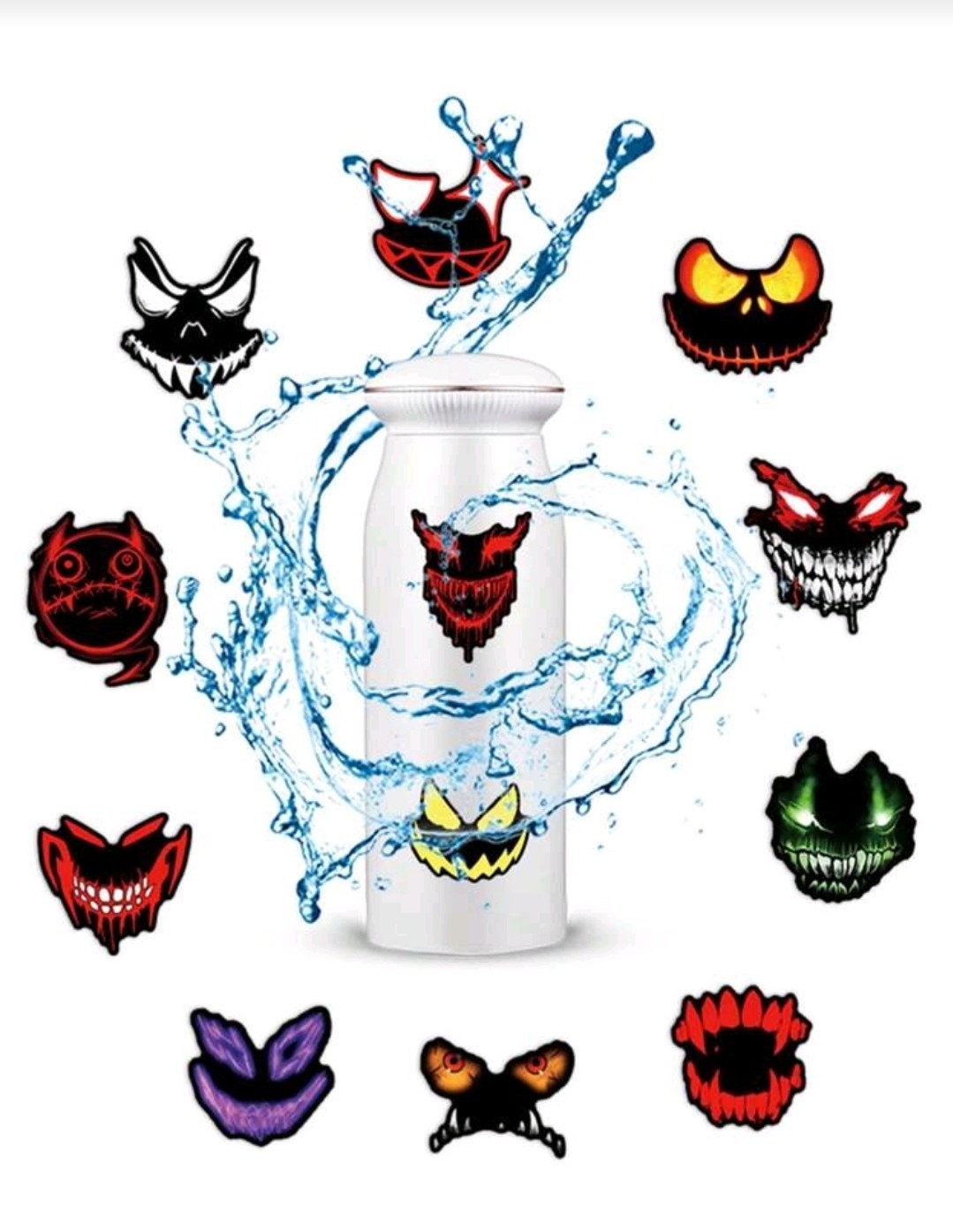 20 Pcs Ghost Face Stickers Vinyl Waterproof Bottles Laptop Car Bike Skateboard