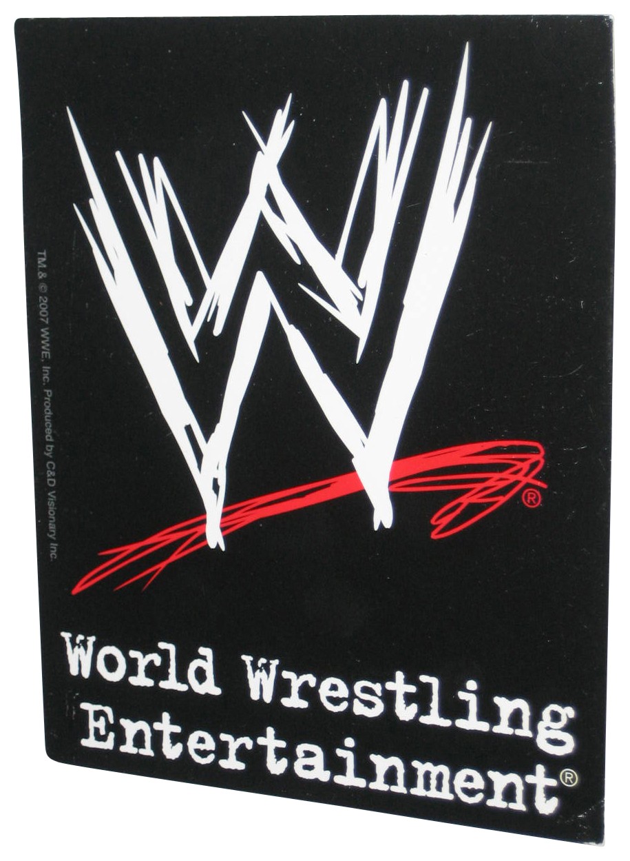 WWE Wrestling Logo Black (2007) CD Visionary Licensed Black Sticker
