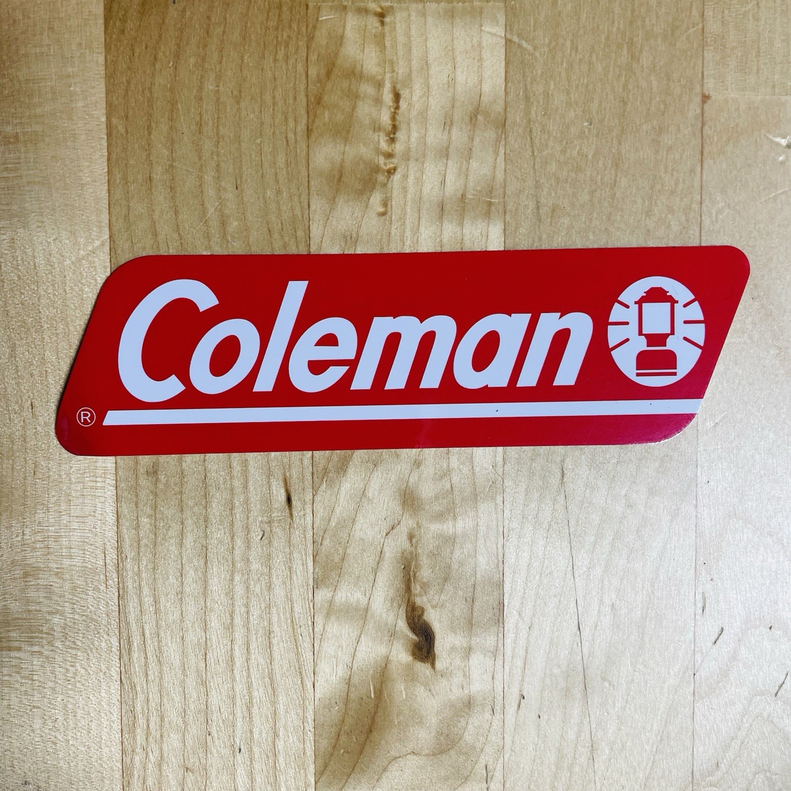 Coleman 4.75" Glossy Vinyl Outdoor Sticker Chicago USA Camping Hiking Red Decal