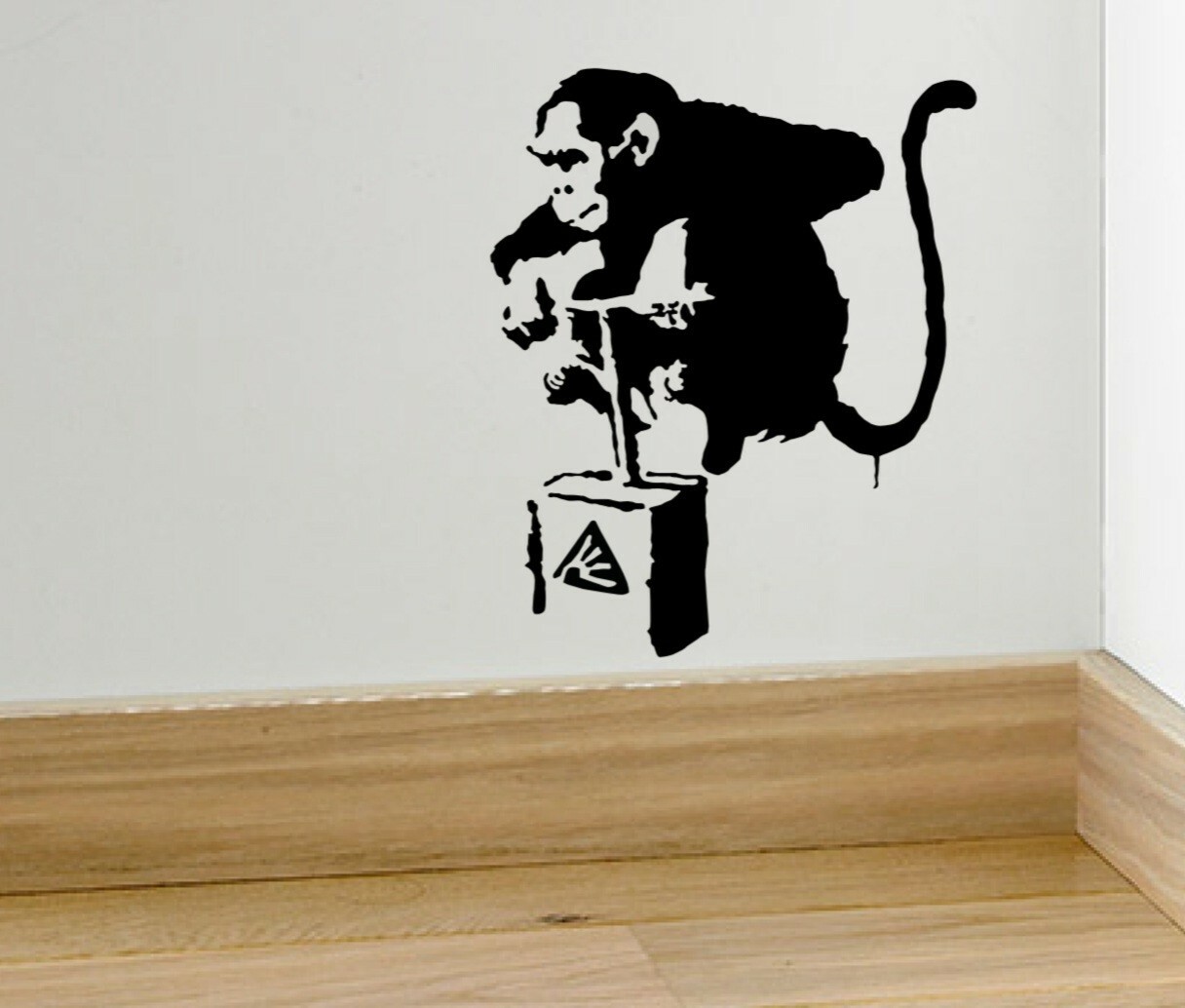 Banksy Monkey Detonator Vinyl Decal Sticker Black 15x20cm for Wall Car Laptop