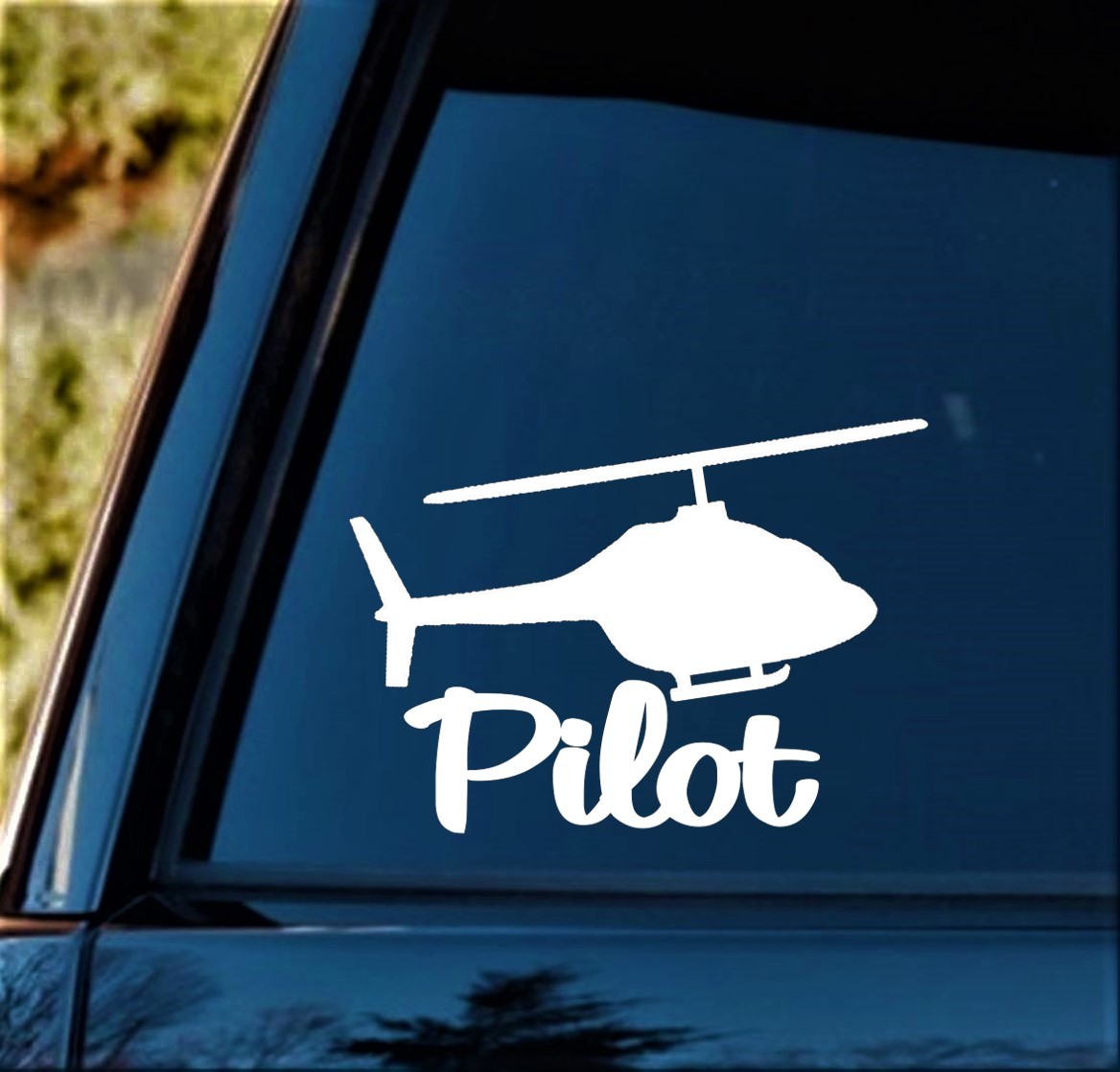 Helicopter Pilot Decal Sticker for Car Window 7.0 Inch BG 250 Choppa Chopper