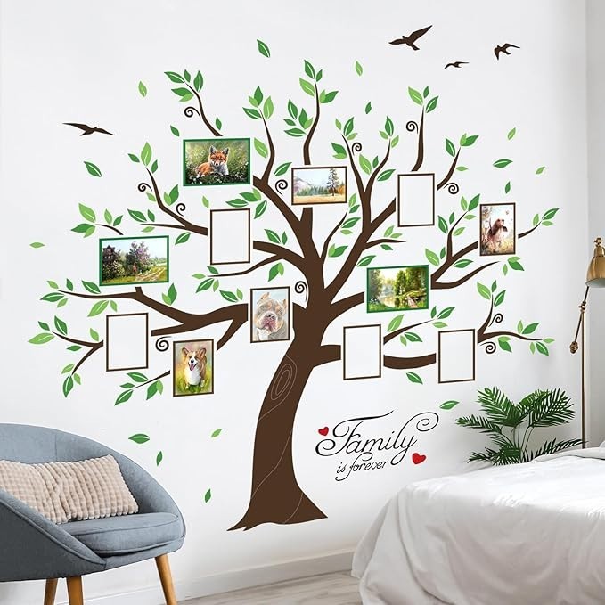 Large Family Tree Wall Decals DIY Photo Frame Tree Wall Stickers Bedroom Livi…