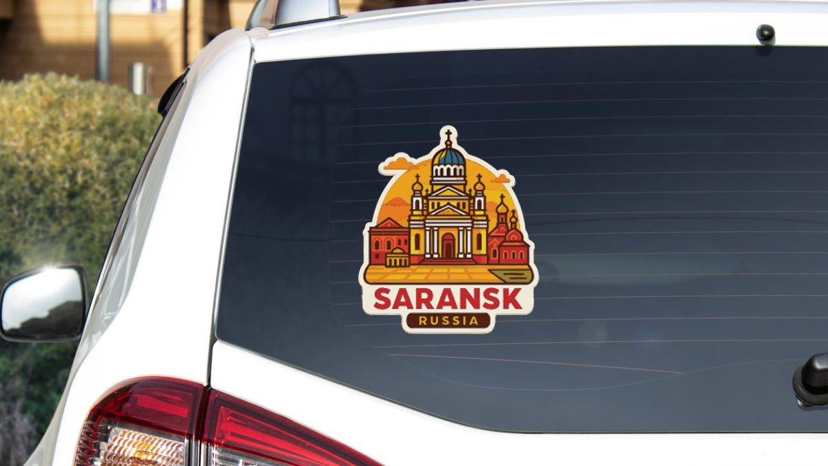 Saransk Russia Sticker Decal Vinyl Die-Cut City Skyline Landmark Design