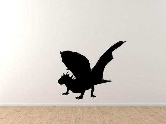 Medievil Era Mythology Detailed Dragon Facing Left Version 1 – Vinyl Wall Decal