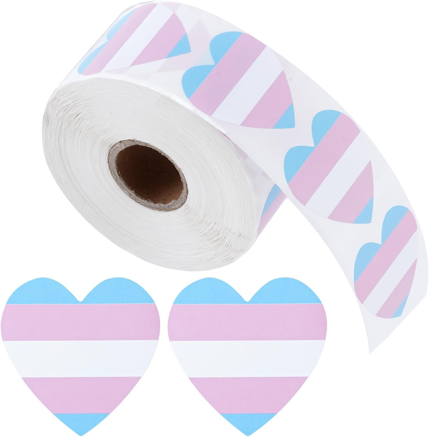 1000 Pcs Pride Stickers, LGBTQ+ Progress Pride Rainbow Heart Flag Stickers