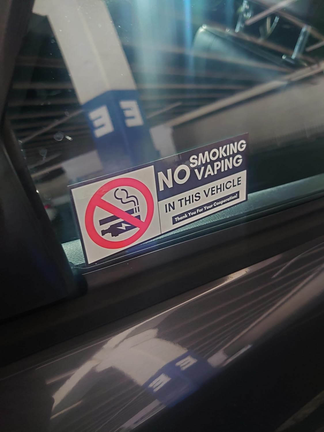No Smoking for Vehicles Vinyl Sticker 10 Pack Set 2×5, White, Black, Red