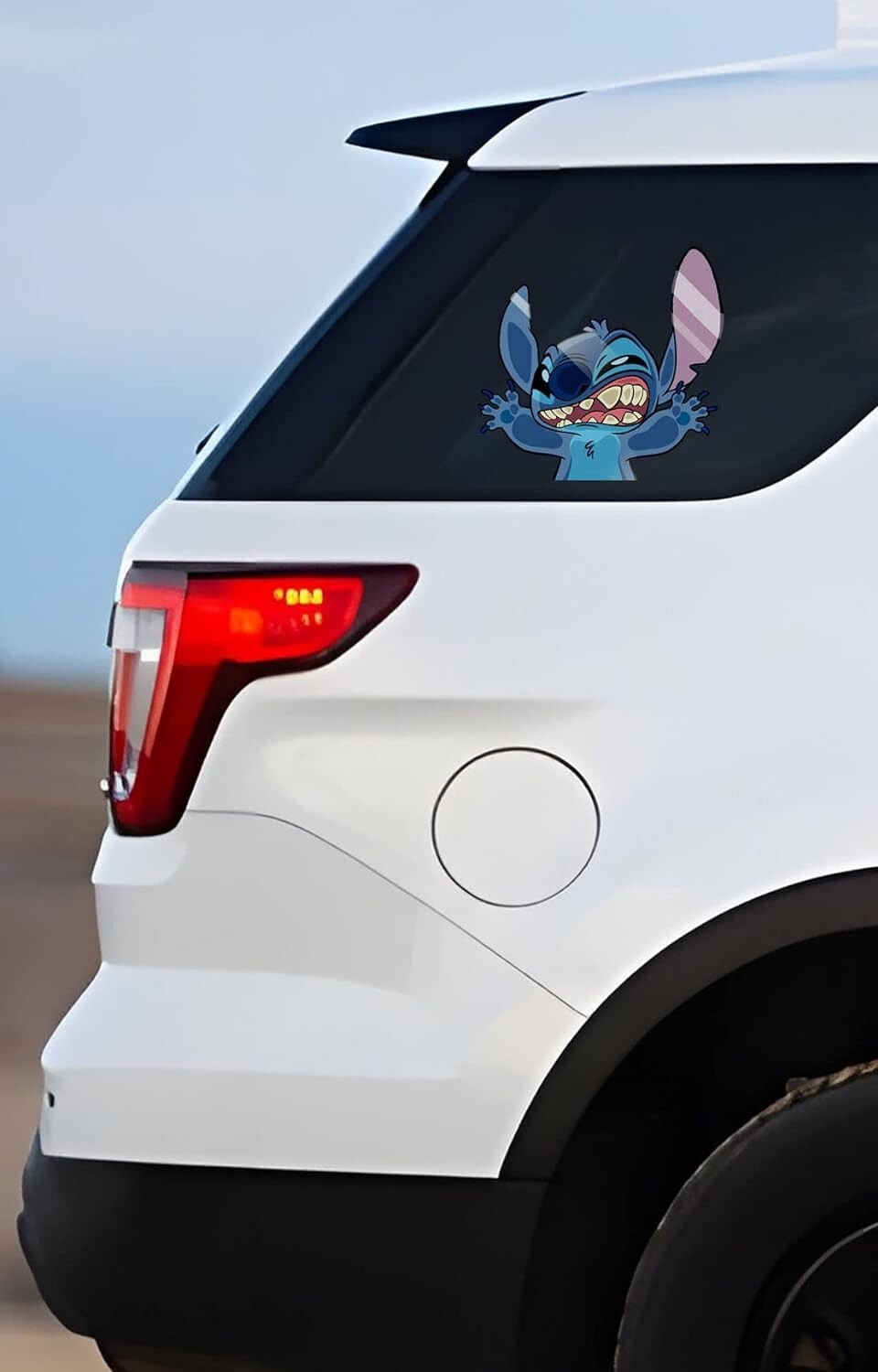 Stitch Funny Hitting Glass Cartoon Anime Cartoon Vinyl Decal Sticker for Car/Tru