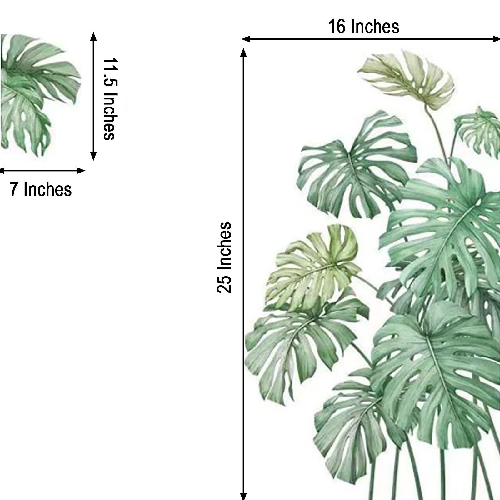 GREEN Tropical Palm Leaves Removable PVC WALL STICKER Bedroom Decorations
