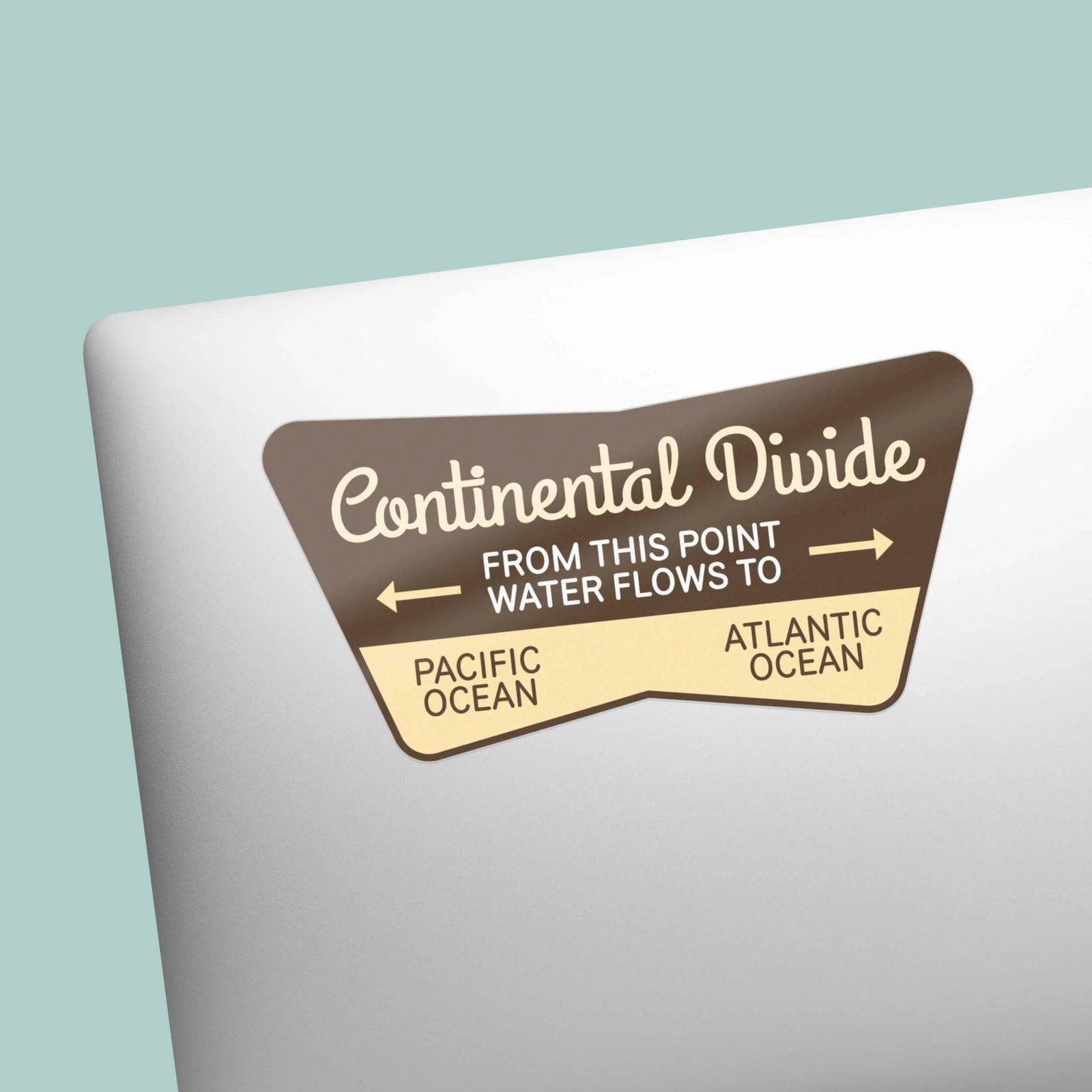 Continental Divide Road Sign Sticker- Fun Decal for Water Bottle or Laptop