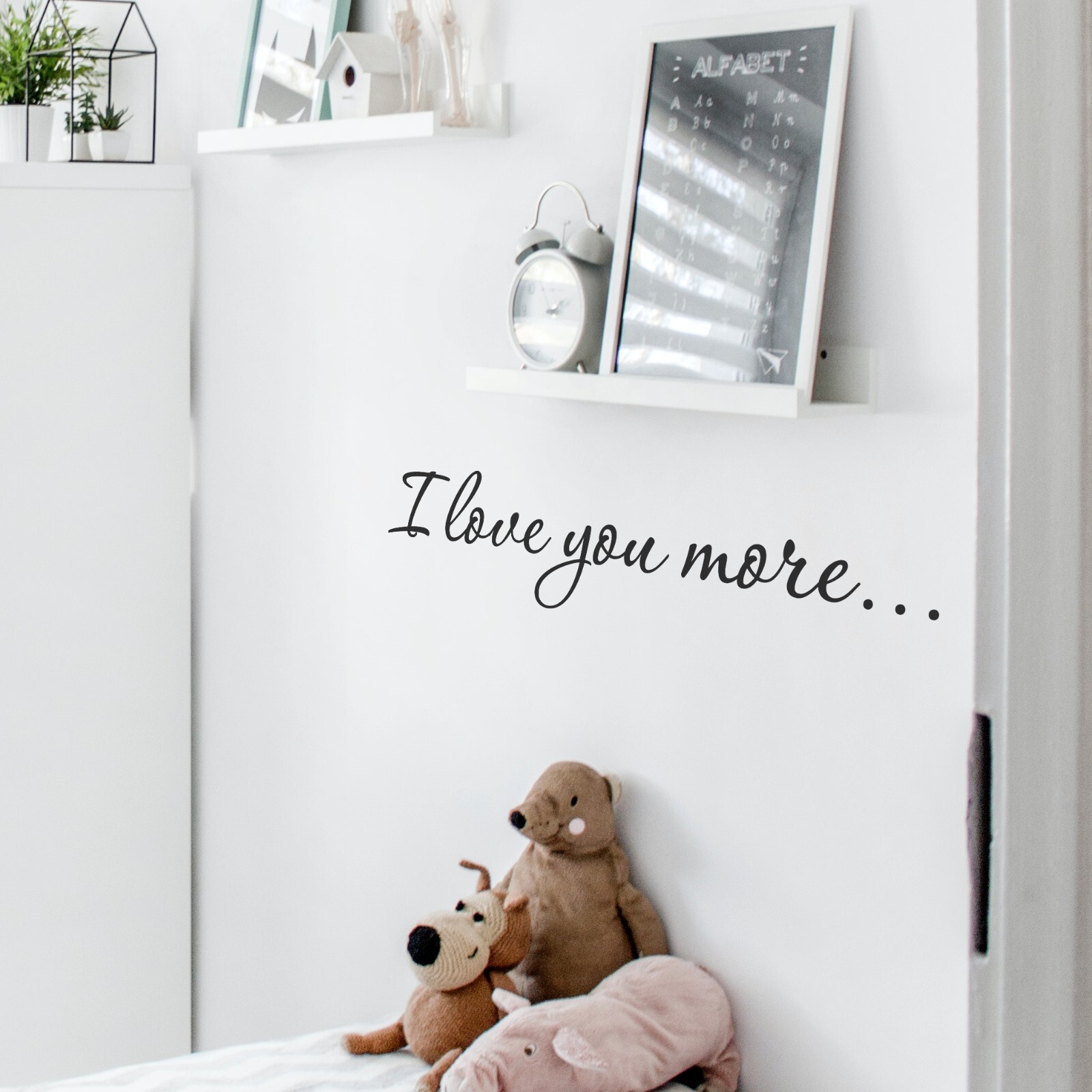 I love you more wall decal love quote sticker for bedroom bathroom 22×5 inches